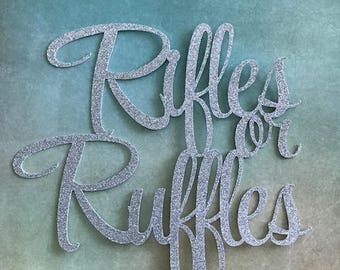 Gender Reveal Cake Topper, Rifles or Ruffles Cake Topper, Gender Reveal Party Decor, Gender Reveal Decor, gender reveal party cake topper
