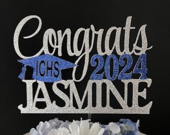 Any Name Graduation Cake Topper, Personalized Graduation cake topper, Grad Party decor, Congrats Grad, Graduation Party, Graduation 2024