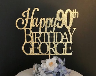 Any Number! Birthday Cake Topper, Custom Birthday Cake Topper, 90th Cake Topper, Happy 30th Birthday Topper, sixty and stunning, Any number