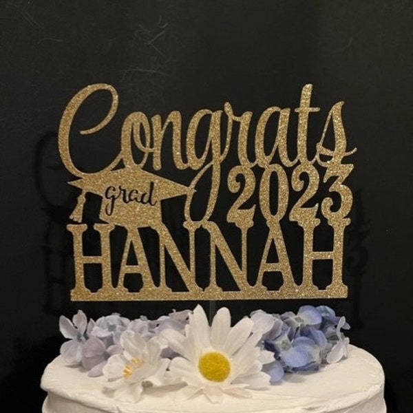 Graduation Cake Topper, Personalized Graduation cake topper, Graduation Party decor, Congrats Grad 2024, Graduation Party, grad cake topper