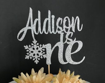 Any Name!  Any Age Birthday Cake Topper, Winter Onederland Cake Topper, Custom One Cake Topper, First Birthday Snowflake Topper, Cake Topper