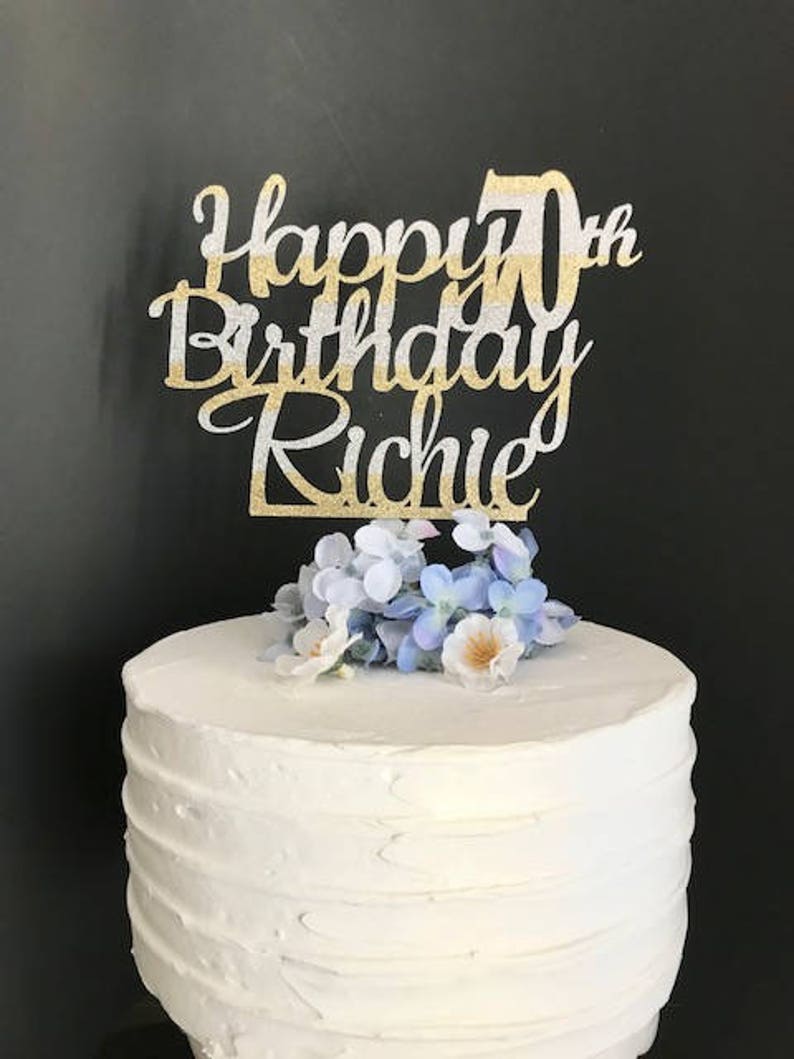 Happy Birthday Cake Topper, Any Age name, Birthday Cake Topper, 1st Birthday Cake Topper, Birthday Party Decorations, Birthday party cake image 8