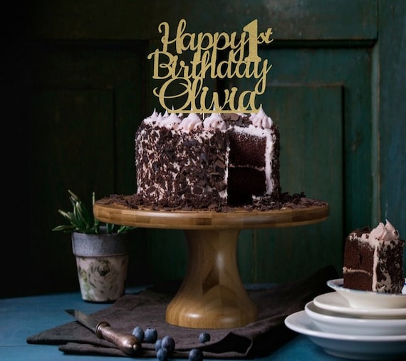 Happy Birthday Cake Topper Any Age Name Birthday Cake Etsy Happy Birthday Cake Topper Any Age Name Birthday Cake Etsy