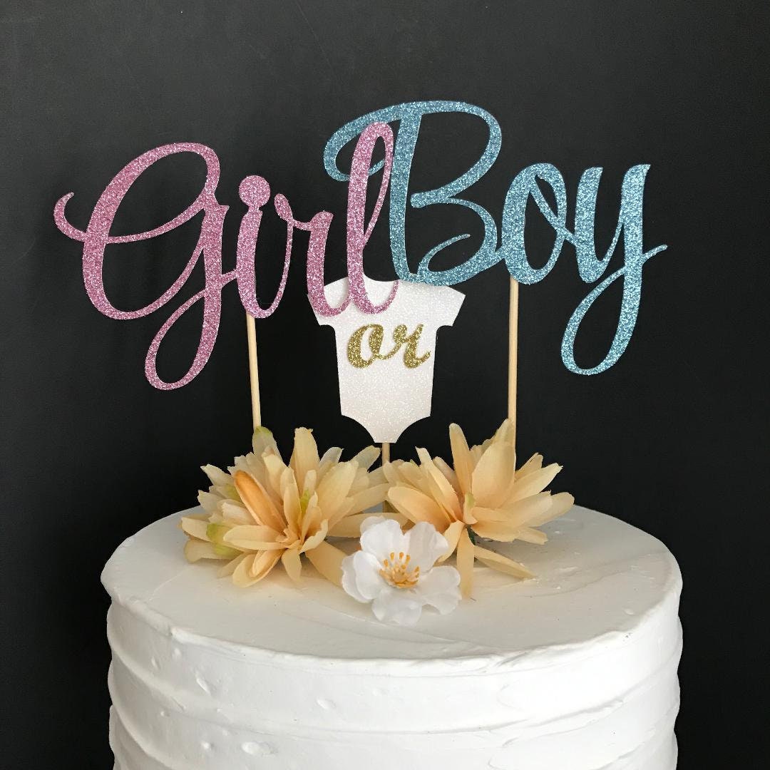 Gender Reveal Cake Toppers
 Gender Reveal Cake Topper Boy or Girl Cake Topper Gender Reveal Cake