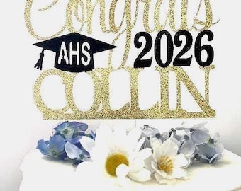 Any Name Graduation Cake Topper, Personalized Graduation cake topper, Grad Party decor, Congrats Grad, Graduation Party, Graduation 2026