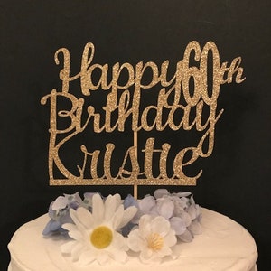 Happy Birthday Cake Topper, Any Age name, Birthday Cake Topper, 1st Birthday Cake Topper, Birthday Party Decorations, Birthday party cake image 10
