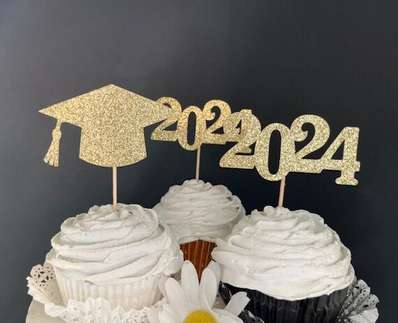 24 Piezas 2023 Decoraciones Para Cupcakes De Graduación 2023 Con