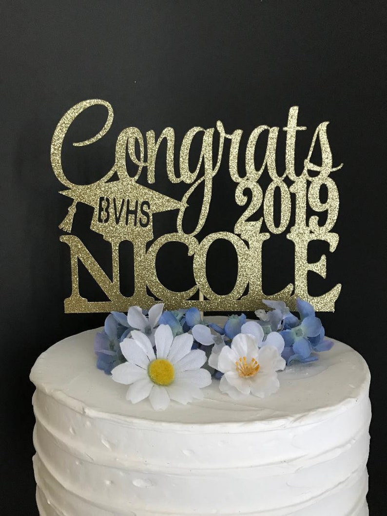 ANY Name Graduation Cake Topper Personalized Graduation Cap Etsy