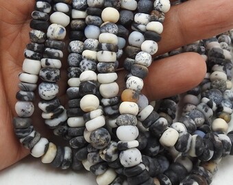 Dendrite Opal Bead-Smooth Matte Polished-Roundel Shape-12Inch 5-10MM Approx- Wholesaler Supplies-New Arrival WM-B8