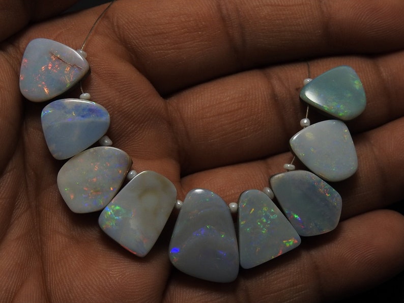 Australian Opal Doublet 1.Strand 9 Pieces Smooth Fancy Shape Briolettes Finest Quality 100/% Natural Wholesale Price New Arrival