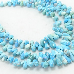 Faceted Turquoise Drop Strand: Sleeping Beauty Arizona Beads, 8 Inches