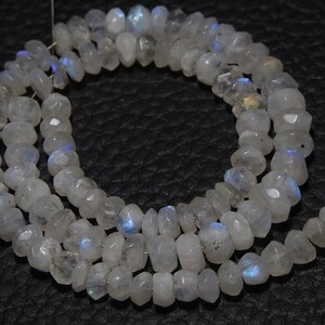 White Rainbow Moonstone Faceted Roundel Bead/For Making Jewelry/12Inches 5To6MM Approx/Wholesaler/Supplies/PME-B5