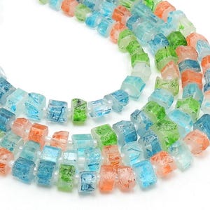 Crystal Quartz Natural Rough Multi Color Nugget Tumble Irregular Shape Bead 16Inch 3-6MM Approx Wholesaler Supplies New Arrival R2