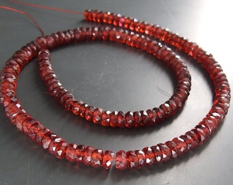 Mozambique Garnet Faceted Roundel Bead/For Making Jewelry/16Inches Strand/Wholesaler/Supplies/100%Natural/PME-B3