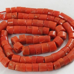 Red Coral Smooth Tire Bead Coin Button Wheel Shape 8Inches Strand 4-6MM Natural Stone Wholesaler Supplies BK-CR2