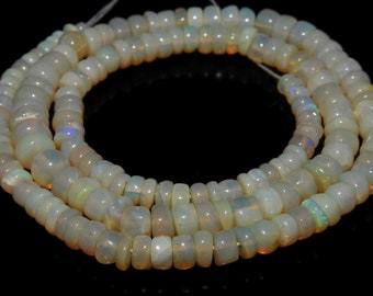 Australian Opal Multi Fire Smooth Roundel Beads/18Inches 4To7MM Approx/For Making Jewelry/Wholesaler/Supplies/Natural Stone/WM