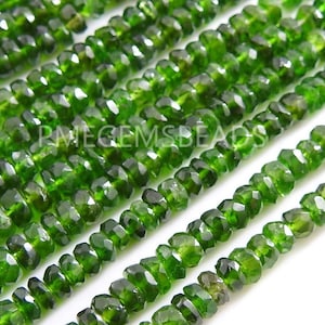 Chrome Diopside Faceted Roundel Bead 16Inches 3MM Approx For Jewelry Makers Necklace Wholesaler New Arrival Natural Stone PME-B6