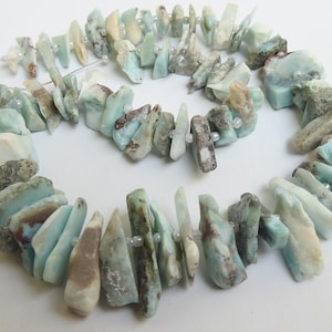 Larimar Natural Polished Rough Beads/Chips/Nuggets/For Making Jewelry/14Inches 22X13To11X10MM Approx/RB7