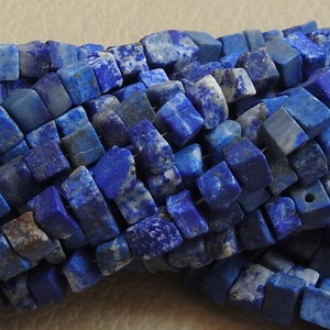 Lapis Lazuli Smooth Matte Polished Cube Box Bead/12Inches Strand/Wholesaler/Supplies/100%Natural/CB2