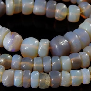 Australian Opal Multi Fire Smooth Roundel Bead 18Inch 4-7MM Approx Handmade Loose Stone Wholesaler Supplies Natural Stone WM