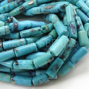 Arizona Turquoise Smooth Tubes Shape Beads/Loose Stone For Making Jewelry/9Inch 12X5To10X5MM/Wholesaler/Supplies/PME-B1