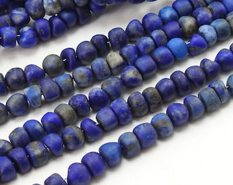 Natural Lapis Lazuli Smooth Matte Polished Roundel Bead 16 Inch Strand Wholesale Gemstone Beads Jewelry Making Supplies WB-5