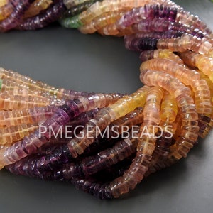 Multi-Shaded Fluorite Coin Bead Strand - 6mm, 17 Inch