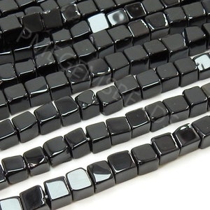 Black Onyx Smooth Cube Box Shape Beads/For Making Jewelry/16Inches Strand/Wholesaler/Supplies/PME-CB2
