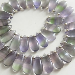 Fluorite Smooth Teardrop For Making Jewelry 10Piece 15X7MM For Making Jewelry Wholesaler Supplies Natural Stone PME-CY3