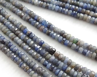 Blue Sapphire Multi Shaded Faceted Roundel Bead/16Inches Strand/For Jewelry Making/100%Natural/PME-B6