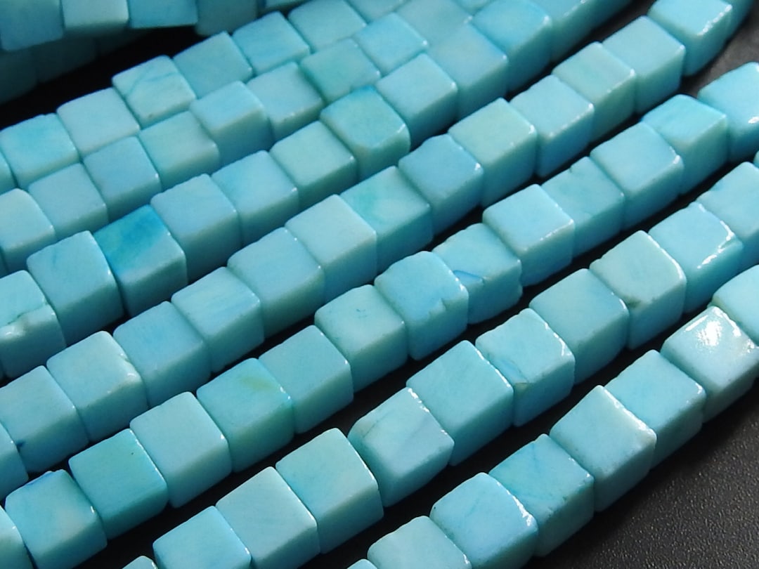 Blue Indian Opal Smooth Cube Box Cuboid Shape Bead/16inch Strand 6MM ...