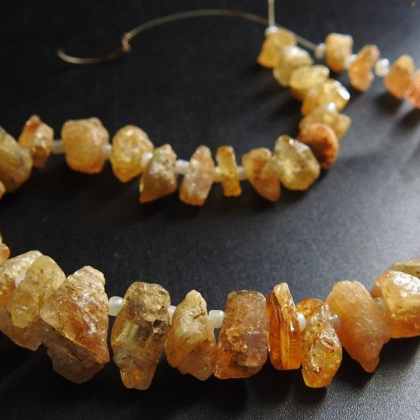 Imperial Topaz Natural Rough Bead,Anklets,Chips,Uncut,Nugget,Loose Raw Stone,8Inch Strand 11X9To6X4MM Approx,Wholesale Price,New Arrival RB6