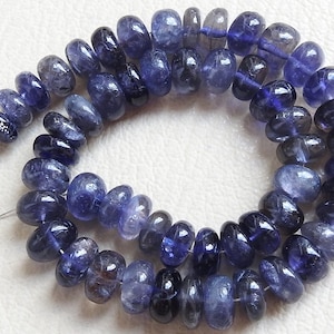 Iolite Bead Smooth Polished Roundel Shape Stone 13Inch Strand For Making Jewelry Wholesaler Supplies New Arrival PME-B4