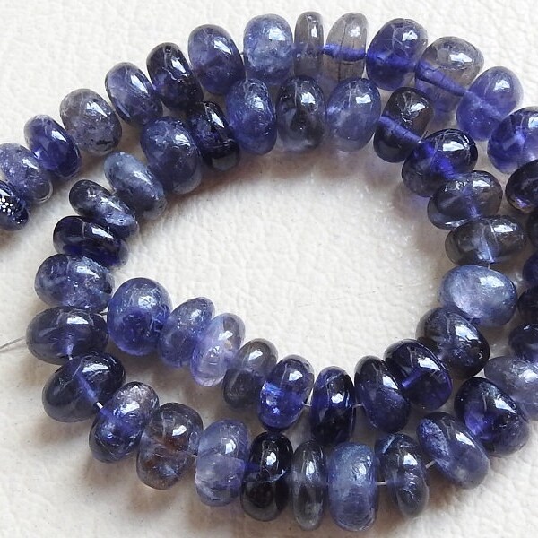 Natural Iolite Smooth Roundel Bead/For Making Jewelry/Wholesaler/Supplies/New Arrival/PME-B4