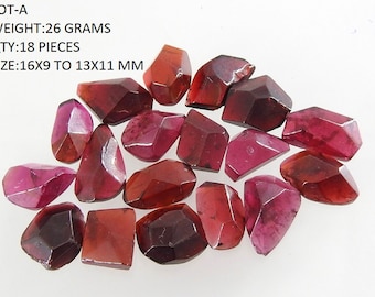 Rhodolite Garnet Faceted Fancy Shape Cabochons Lot/Handmade Loose Stone/For Making Jewelry/Wholesaler/Supplies/100%Natural/C-2