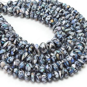 Australischer Opal Rondelle Bead Multi Feuer glatt poliert, 8-Zoll-Strang, stabilisierte Stein Schmuckherstellung Versorgung MS