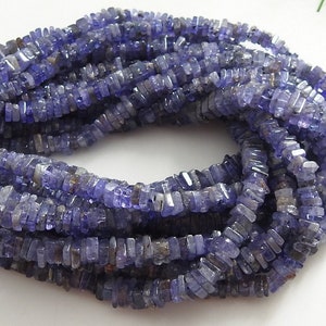 Blue Tanzanite Smooth Heishe Bead Square Cushion 16Inches Strand Wholesaler New Arrival 100%Natural PME-H2