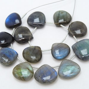 Labradorite Smooth Hearts Shape Teardrop/Drop/Handmade Loose Stone/Wholesaler/Supplies/7Inch 17X17To15X15MM Approx/100%Natural/BR1
