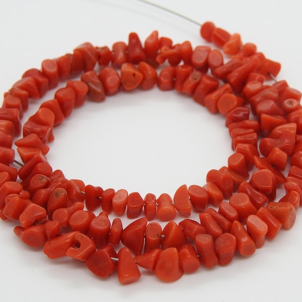 Coral rojo natural pulido en bruto, pepitas sueltas, piedra cruda, 4 x 5 a 4 x 3 mm, aprox., precio al por mayor BK-CR1