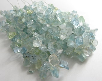 Aquamarine Faceted Fancy Shape Briolette 8inches 6-12MM Long