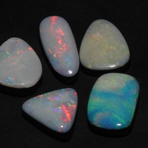 Australian Opal Doublet Multi Flashy Fire Gladde Cabochon Veel 5 Stuk 10X9To15X6MM Ca. groothandelbenodigdheden MS-2