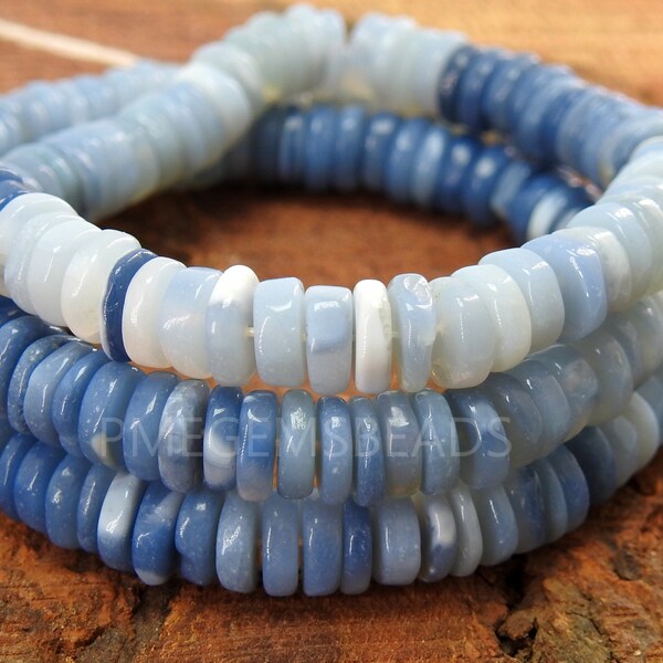 Blue Indian Opal Multi Shaded Smooth Tire Bead/16Inches Strand/Wholesale Price/New Arrival/Natural Stone/MS-T2