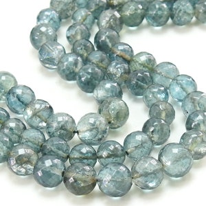 Blue Crystal Quartz Sphere Ball Round Faceted Polished Bead 10Inch Strand Wholesaler Supplies Natural Stone PME-B7