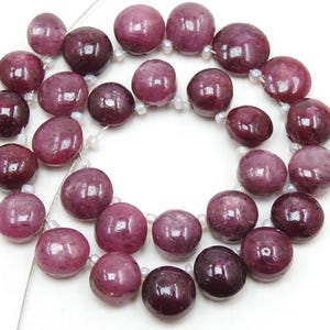 Star Ruby Cabochon Smooth Polished Round Shape Top Side Drilled Gemstone Briolette 8-10MM Approx Natural Stone Wholesaler Supplies BR5