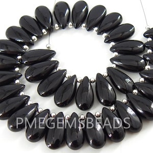 Black Onyx Smooth Teardrop/For Making Jewelry/10Piece 15X7MM/100%Natural/PME-CY3