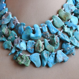 Arizona Turquoise Natural Polished Rough Slice/10Inches 20X10To7X5MM/Loose Raw Stone/Wholesale Price/New Arrival/R5
