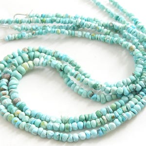 Arizona Turquoise Smooth Handmade Bead 16Inch Strand 3-5MM Approx For Making Jewelry Wholesaler Supplies Natural Stone WM-B2