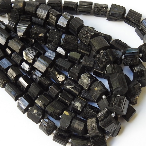 Black Tourmaline Natural Crystal Rough Bead/Nugget/Loose Raw Stone/Minerals Gemstone/Wholesaler/Supplies/10Piece Strand/R2