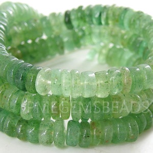 Perlina per pneumatico liscia multi-sfumata di quarzo fragola verde/moneta/bottone/pietra sciolta fatta a mano/16 pollici 6 mm/100% naturale/PME-T2
