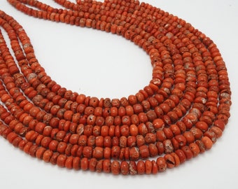 Perline Rotonde Sciolte Di Corallo Rosso Di Alta Qual&agrave; In Pietra